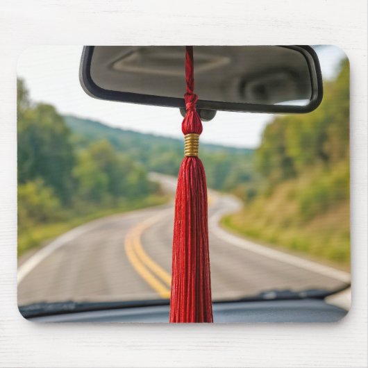 Red Abschluss Tassel auf der Rückseite Spiegelwage Mousepad (Vorne)