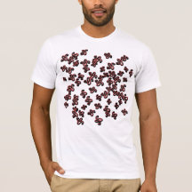 Red Abstract Brush Pattern Streetwear T-Shirt