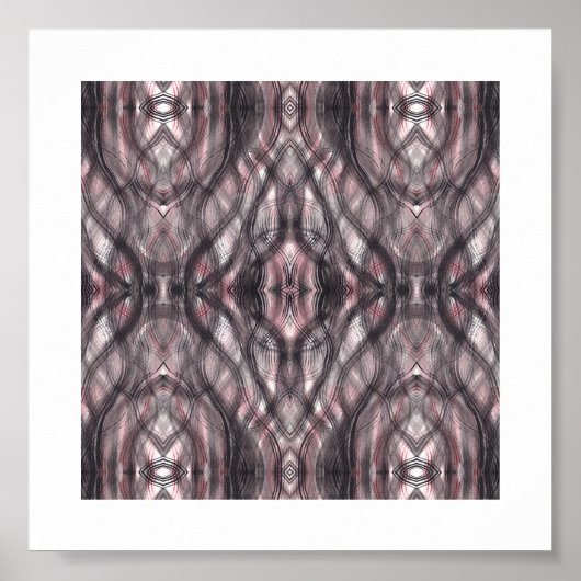 Red Abstract Dark Crimson Watercolor Art Poster (Vorne)