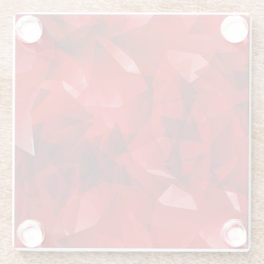 Red Abstract Geometric Design-51083 Glasuntersetzer (Rückseite)