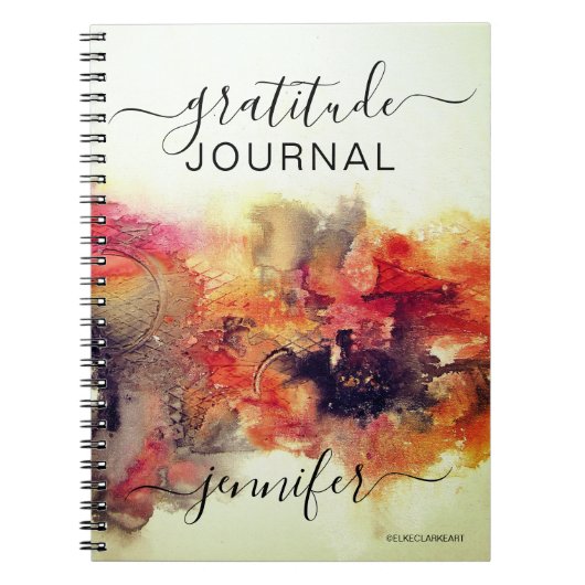 Red Abstrakt Art Gratitude Journal Notizblock (Vorderseite)