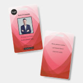 Red Abstrakt Employee Foto Identification ID Ausweis (Vorder- & Rückseite)