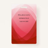 Red Abstrakt Employee Foto Identification ID Ausweis (Rückseite)