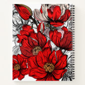 Red Abstrakt Floral 2022 Personalisiert Sketchbook Notizblock (Rückseite)