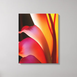 RED ABSTRAKT FLORAL LEINWANDDRUCK