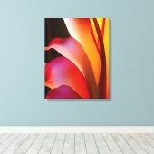 RED ABSTRAKT FLORAL LEINWANDDRUCK (Insitu (Holzboden))