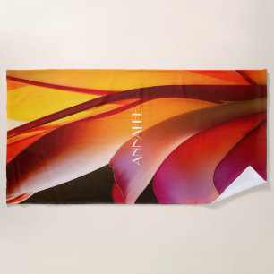 RED ABSTRAKT FLORAL STRANDTUCH