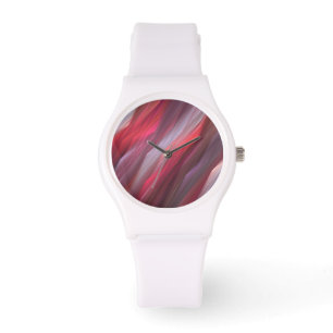 Red Abstrakt Fraktal Watch Armbanduhr