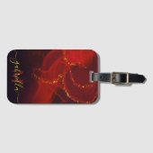 Red Abstrakt Gold Glitzer Gepäckanhänger (Vorderseite (Horizontal))