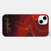 Red Abstrakt Gold Glitzer iPhone Hülle (Rückseite (Horizontal))