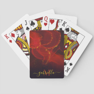 Red Abstrakt Gold Glitzer Spielkarten