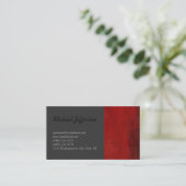Red Abstrakt Gray Script Business Card Visitenkarte (Stehend Vorderseite)