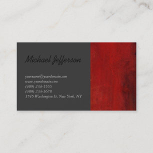Red Abstrakt Gray Script Business Card Visitenkarte