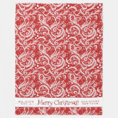 Red Abstrakt Snowflake Pattern#10 ID1009 Fleecedecke (Vorderseite)