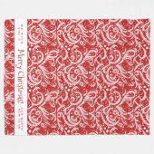 Red Abstrakt Snowflake Pattern#10 ID1009 Fleecedecke (Vorderseite (Horizontal))