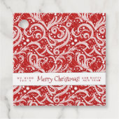 Red Abstrakt Snowflake Pattern#10 ID1009 Geschenkanhänger (Vorderseite)