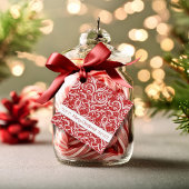 Red Abstrakt Snowflake Pattern#10 ID1009 Geschenkanhänger