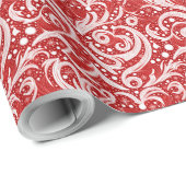 Red Abstrakt Snowflake Pattern#10 ID1009 Geschenkpapier (Rolleneckpunkt)