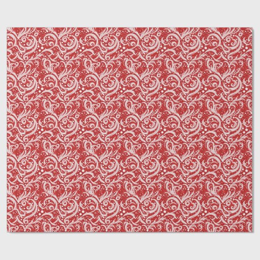 Red Abstrakt Snowflake Pattern#10 ID1009 Geschenkpapier (Flach)
