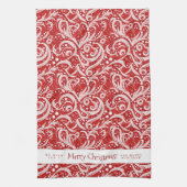 Red Abstrakt Snowflake Pattern#10 ID1009 Geschirrtuch (Vertikal)