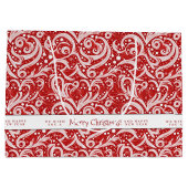 Red Abstrakt Snowflake Pattern#10 ID1009 Große Geschenktüte (Rückseite)