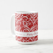 Red Abstrakt Snowflake Pattern#10 ID1009 Kaffeetasse (Vorderseite Links)