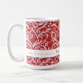 Red Abstrakt Snowflake Pattern#10 ID1009 Kaffeetasse (Links)