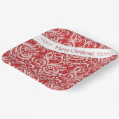 Red Abstrakt Snowflake Pattern#10 ID1009 Pappteller (Gewinkelt)