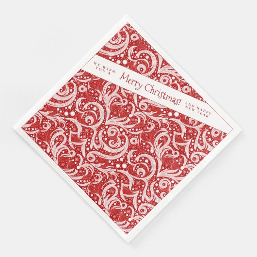 Red Abstrakt Snowflake Pattern#10 ID1009 Serviette (Ecke)
