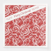 Red Abstrakt Snowflake Pattern#10 ID1009 Serviette (Vorderseite)