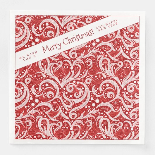 Red Abstrakt Snowflake Pattern#10 ID1009 Serviette (Vorderseite)