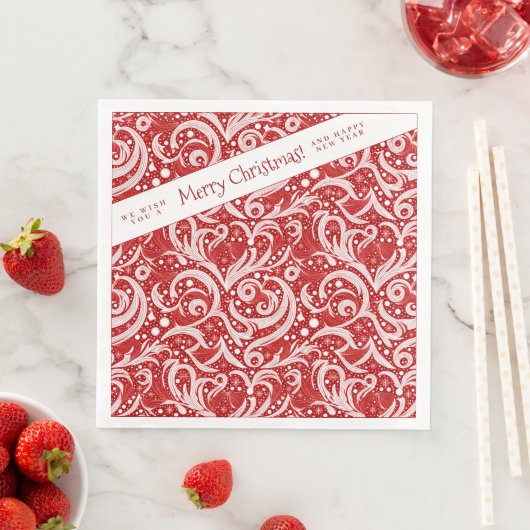 Red Abstrakt Snowflake Pattern#10 ID1009 Serviette (Beispiel)