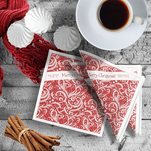Red Abstrakt Snowflake Pattern#10 ID1009 Serviette