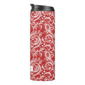 Red Abstrakt Snowflake Pattern#10 ID1009 Thermosbecher (Nach rechts gedreht)