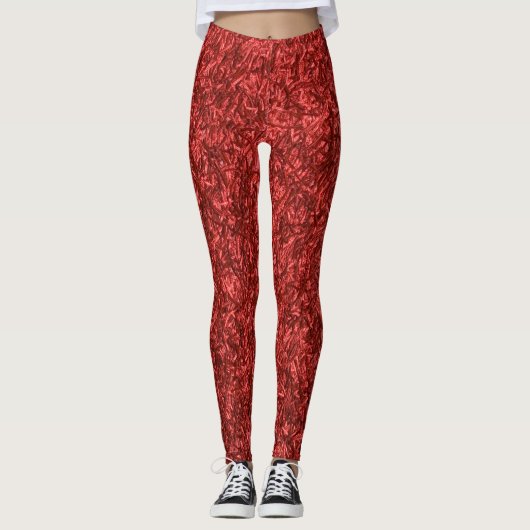 Red Abstrakt Textile Leggings (Vorderseite)