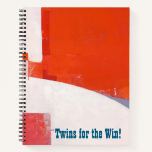 Red Abstrakt Twins for the Win! Notizblock
