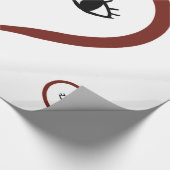 REd - Abstrakte Herzfrequenz in Weiß Geschenkpapier (Ecke)