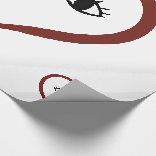 REd - Abstrakte Herzfrequenz in Weiß Geschenkpapier (Ecke)