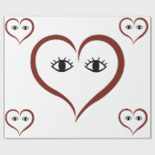 REd - Abstrakte Herzfrequenz in Weiß Geschenkpapier (Flach)