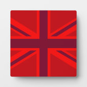Red Accent Union Jack Design Fotoplatte (Vorderseite)