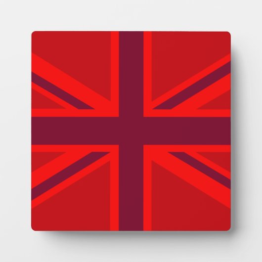 Red Accent Union Jack Design Fotoplatte (Vorderseite)