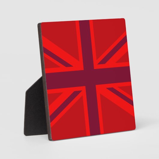 Red Accent Union Jack Design Fotoplatte (Vorderseite)