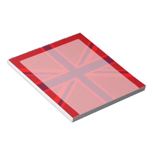 Red Accent Union Jack Design Notizblock (angewinkelt)