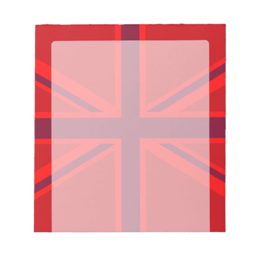 Red Accent Union Jack Design Notizblock (Vorderseite)