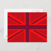 Red Accent Union Jack Design Postkarte (Vorne/Hinten)