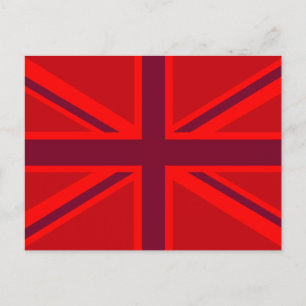 Red Accent Union Jack Design Postkarte