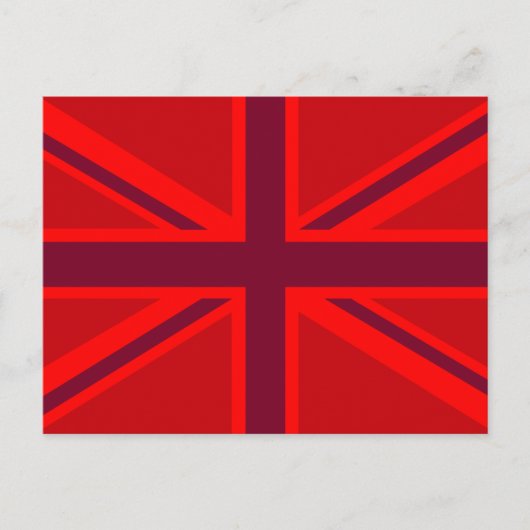 Red Accent Union Jack Design Postkarte (Vorderseite)