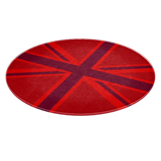 Red Accent Union Jack Design Schneidebrett (Ecke)