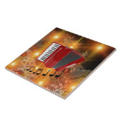 Red Accordion auf Gold Hintergrund Fliese (Seite)