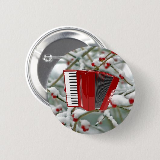 Red Accordion - Berries im Schnee, Button (Vorne & Hinten)